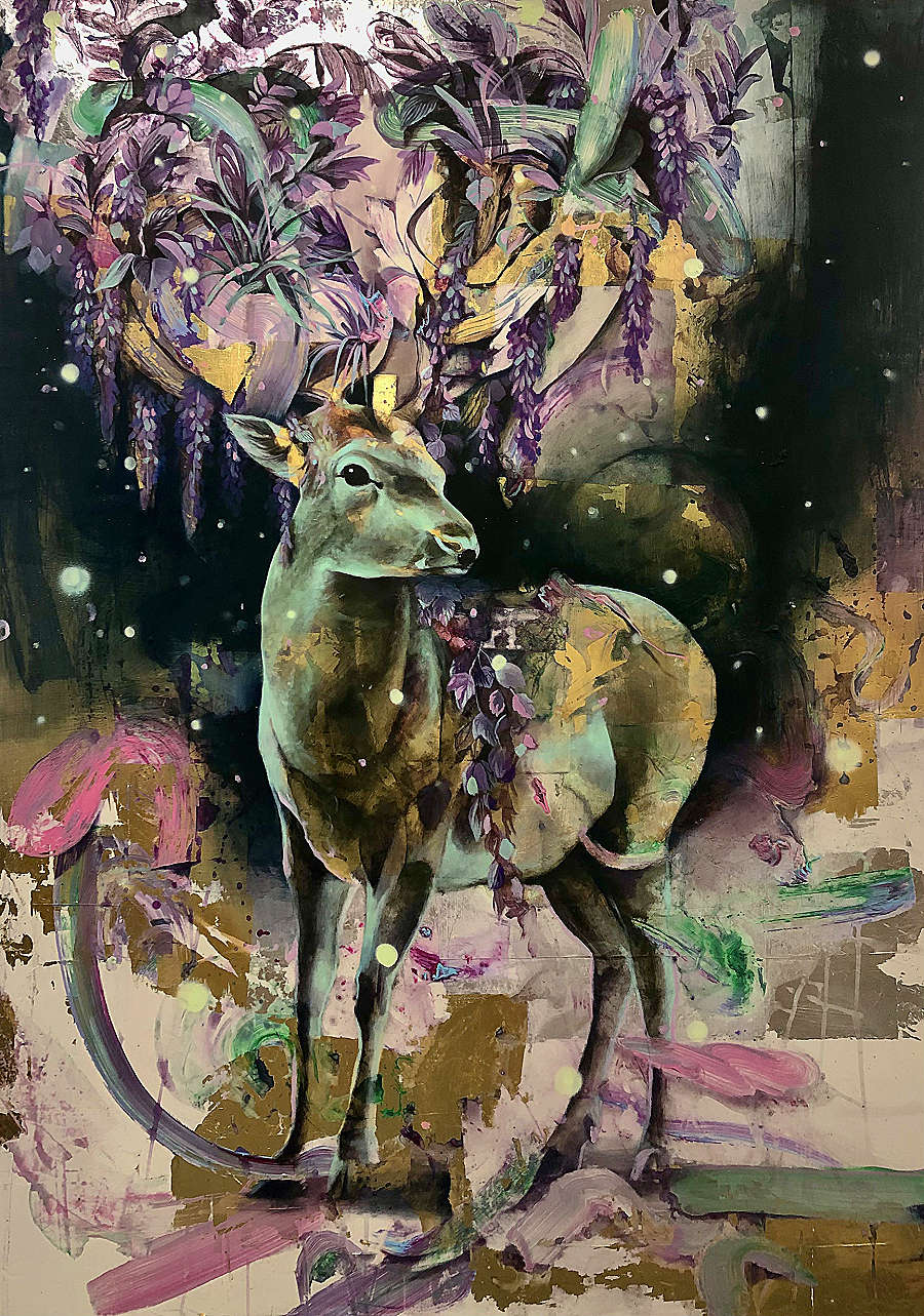 Ölgemälde "Lumen" von Benjamin Burkard. Aus der Ausstellung Burkard & Schmitt im Kranhasu 1 bei CMS Legal.