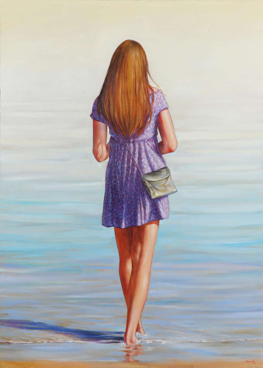 Ölgemälde "Wandelust (breeze)" von Dirk Schmitt. Aus der Ausstellung Burkard & Schmitt im Kranhaus eins bei CMS Legal.