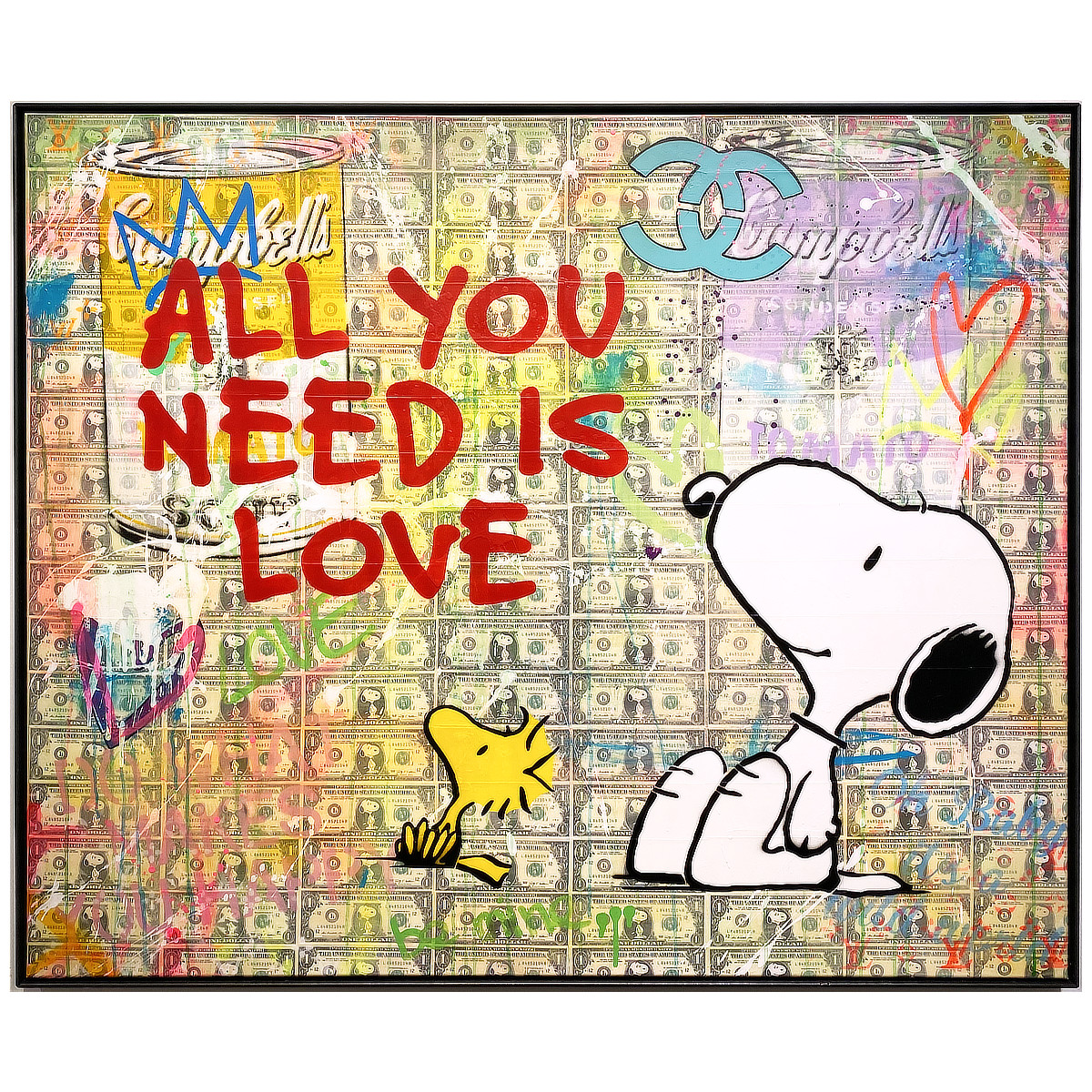 Jesse Goodman - All you need is love (Stencil, ca. 102 x 122 cm, Unikat)